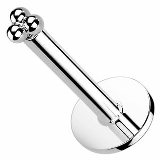 Oro 14kt Adorno con Labret Triángulo Bola Push In Labret