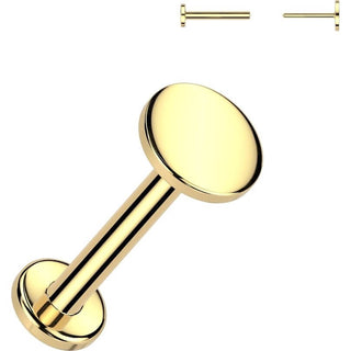 Solid Gold 14 Carat Labret round nose piercing Push-In