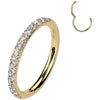 Solid Gold 14 Carat Ring zirconias Segment