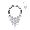 Oro 14kt Septum Piercing Circonita Triángulo Clicker