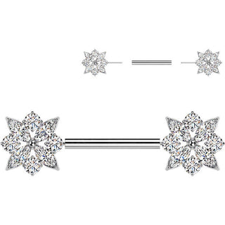 Nipple Piercing flower zirconia Push-In