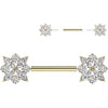 Nipple Piercing flower zirconia Push-In