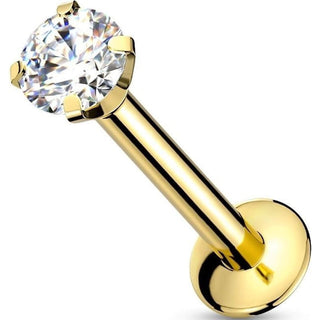 Labret Zirconia prong setting Push-In