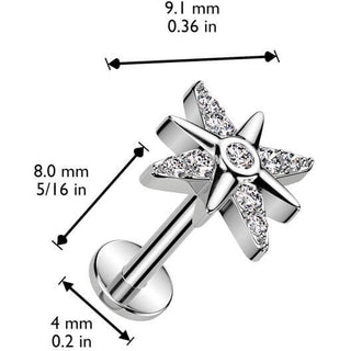 Estrella circonita Push In Labret