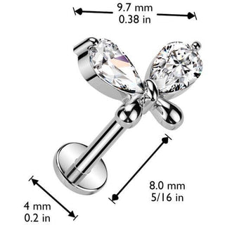 Labret butterfly zirconia Push-In