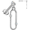 Labret Oval Dangle With Zirconia Push-In