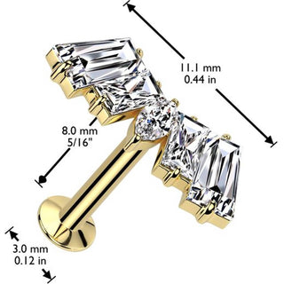 fan zirconia talla marquesa talla baguette Push In Labret