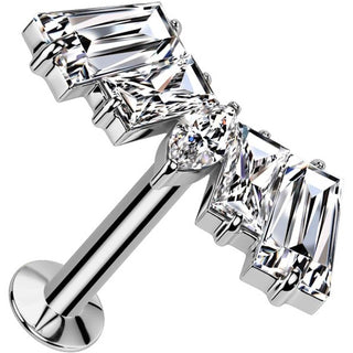 fan zirconia talla marquesa talla baguette Push In Labret