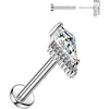 Labret prong setting kite cubic zirconia Push-In