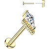 Labret prong setting kite cubic zirconia Push-In