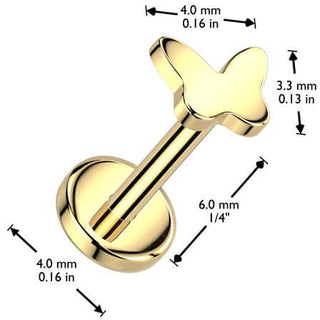 Titanio mariposa Push In Labret