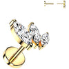 Titanium Stud Earring scaled zirconia marquise cut