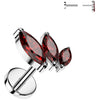 Titanium Stud Earring scaled zirconia marquise cut