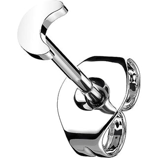 Titanium Stud Earring Moon Flach Silver