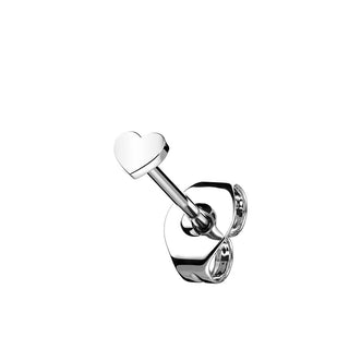 Titanium Stud Earring Titan Threadless Earring Stud Heart Shaped Top