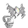 Titanium Earring butterfly zirconia Push-In