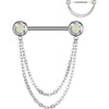 Titanio Piercing Pezón Colgante con circonita Push In Pezón