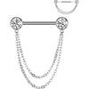 Titanio Piercing Pezón Colgante con circonita Push In Pezón