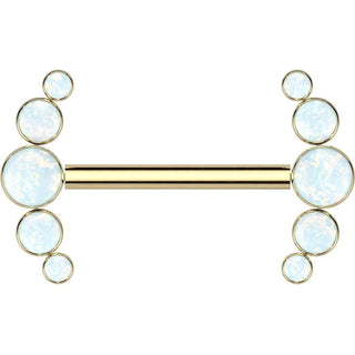 Titanium Nipple Piercing 5 Opal Push-In