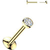 Titanium Labret bezel setting cubic zirconia ball Push-In