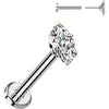 Titanium Labret zirconia marquise cut Push-In