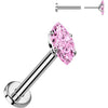 Titanium Labret zirconia marquise cut Push-In