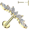 Titanium Labret 7 marquise zirconia wide fan Push-In