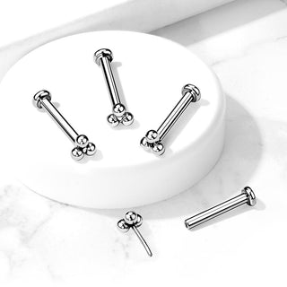 Titanium Labret Triangle Ball Push-In