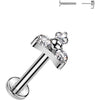 Titanium Labret Trinity Zirconia Prong Setting Push-In