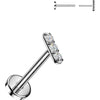 Titanium Labret 3 Zirconia Bar Push-In