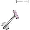 Titanium Labret 3 Zirconia Bar Push-In