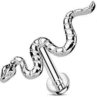 Titanium Labret Snake Push-In