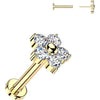 Titanium Labret 5 zirconia flower Push-In