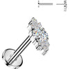 Titanium Labret Round and Trinity Cluster Cubic Zirconia Push-In