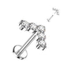 Titanio 5 Circonitas en forma de L Push In Labret