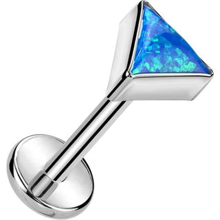 Titanium Labret top triangle bezel setting Push-In