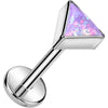 Titanium Labret top triangle bezel setting Push-In