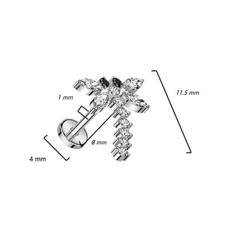 Titanium Labret Dragonfly Zirconia Push-In