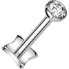 Titanium Labret bezel setting zirconia Push-In