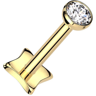 Titanium Labret bezel setting zirconia Push-In