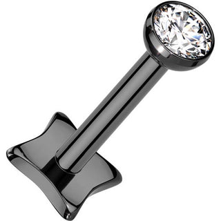 Titanium Labret bezel setting zirconia Push-In
