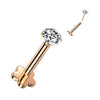 Titanium Labret Zirconia Flower Base Push-In