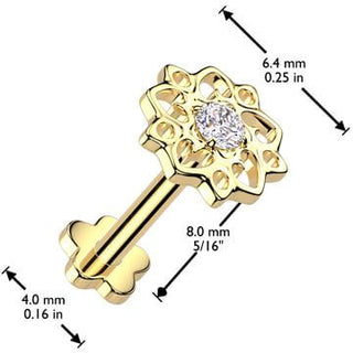 Titanio base flor circonita flores Push In Labret