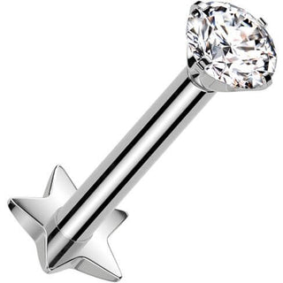 Titanium Labret Zirconia star base Push-In