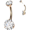 Titanium Belly Button Piercing 2 zirconia Push-In