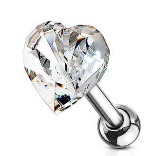 Barbell Corazón Circonita plata