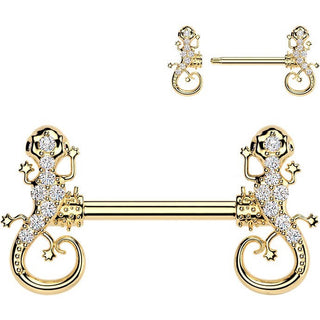 Nipple Piercing gecko zirconia