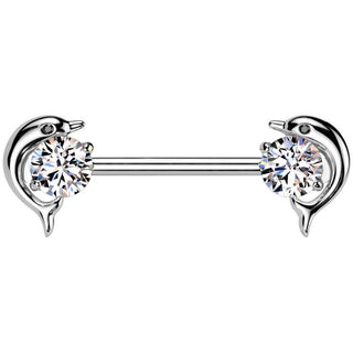 Nipple Piercing dolphin zirconia