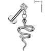 Serpiente circonita colgante Rosca interna Labret