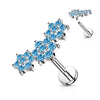 Labret Flowers Zirconia Internally Threaded
